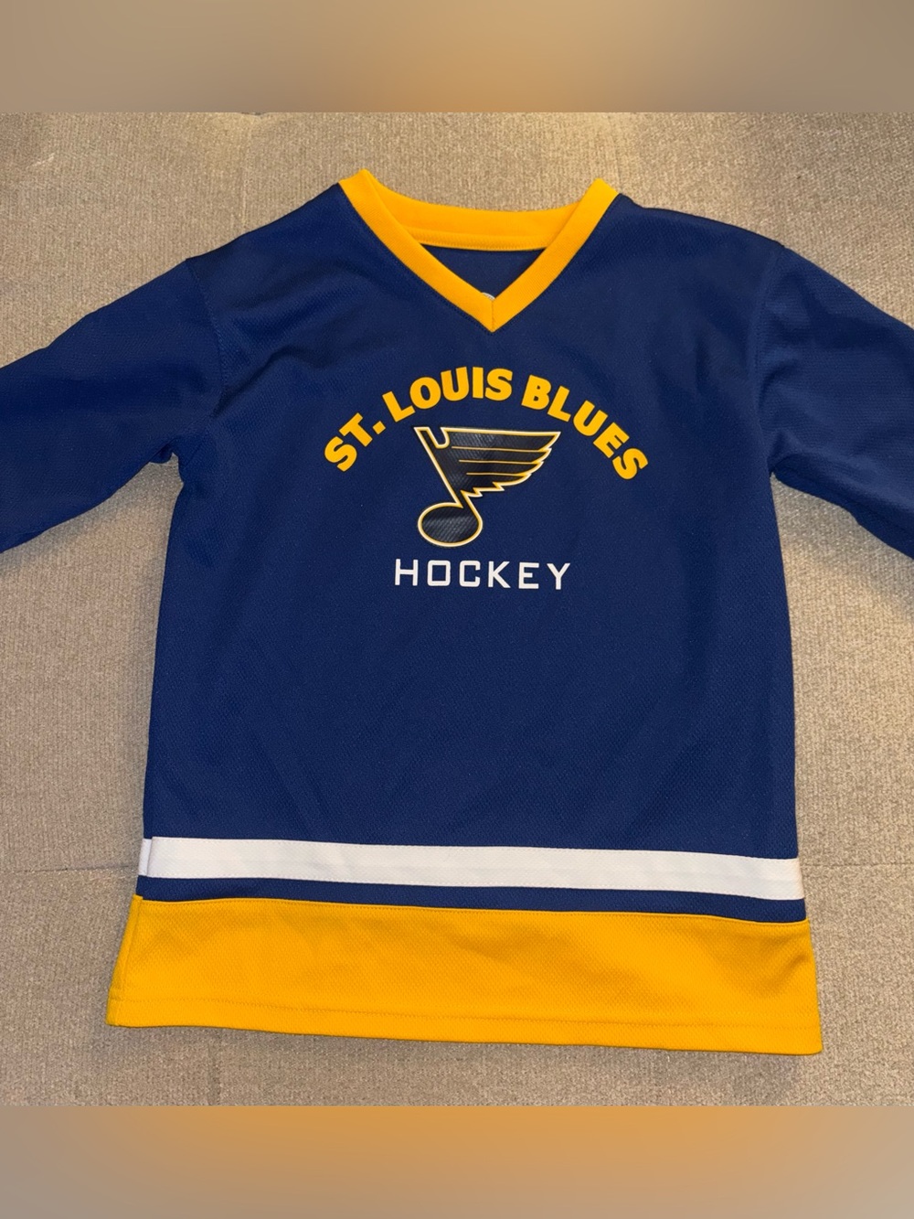 St Louis Blues Kids Unisex Hockey Jersey NHL Size 4T Blue & Yellow